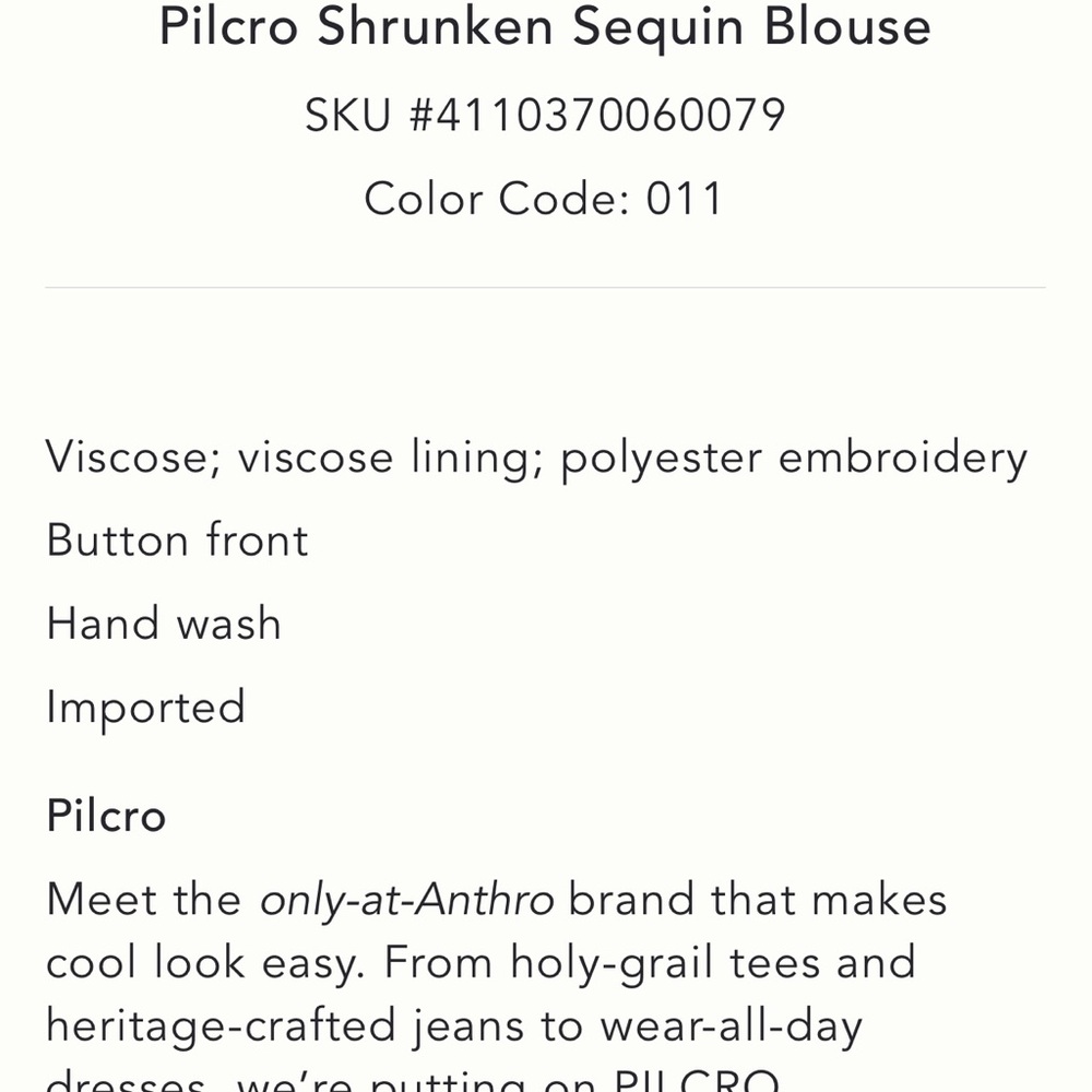 Pilcro Sequin Beige Women's Top - Picture 8 of 9